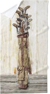CafePress Antique Watercolor Golf Clubs 30"x60" Absorbent Cotton Back, Soft Beach, Pool Towel