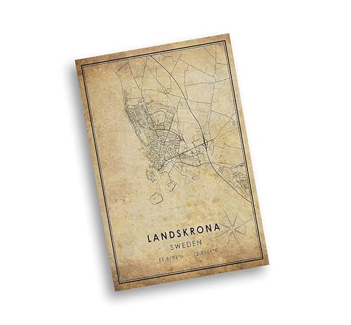 Vintage Poster of Landskrona Sweden | 11x17 12x18 16x24 24x36 Unframed Wall Art | Antique Rustic Print | City Traveler Gift | Home Office Decor