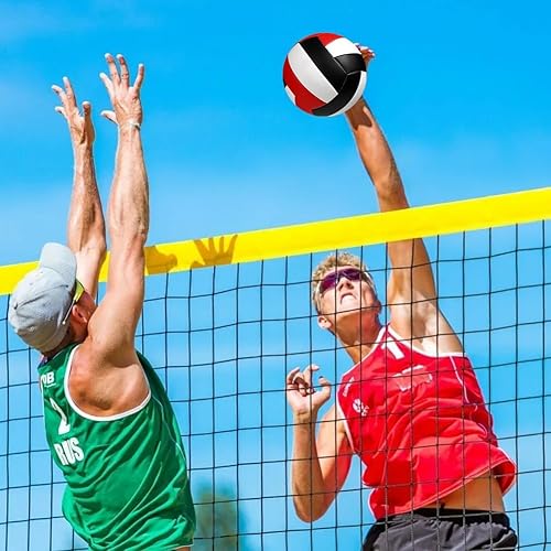 Miniatura 4 de Paquete de 9 pelotas de voleibol de tamaño oficial 5, voleibol para interiores y exteriores, impermeables, suaves, para piscina, playa, voleibol, de