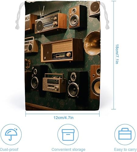 Miniatura 2 de Bolsas de lona con cordón de 4.7 x 7.1 in, bolsa de almacenamiento portátil impresa de doble cara para joyas y juguetes, bolsa de regalo