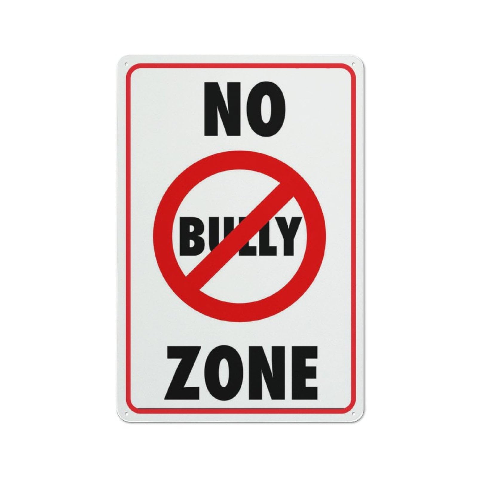 peiyeety No Bully Zone Sign 12X8 Inch Tin Sign Great for Garden and Yard Wall Decor