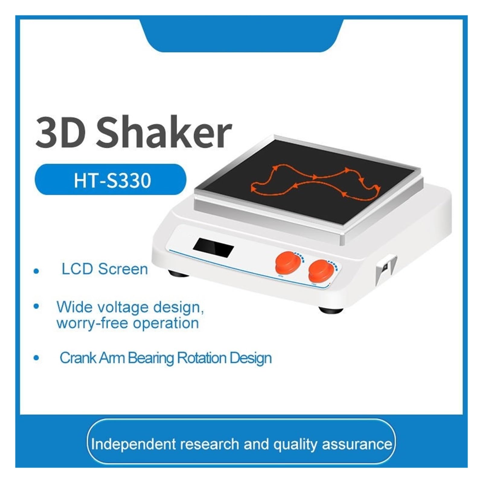 Laboratoryjna Trójwymiarowa Wytrząsarka Obrotowa/Wytrząsarka 3D HT-S330 Cyfrowy Wyświetlacz Prędkości LCD
