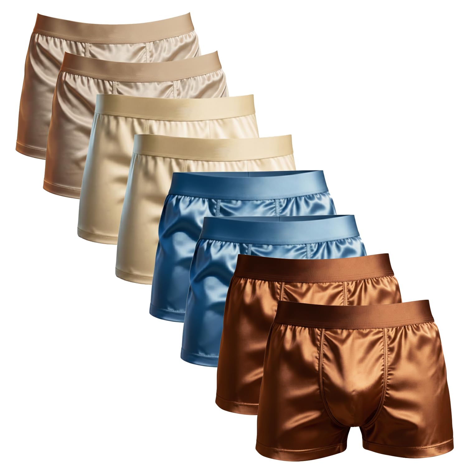 Silk Boxers for Men Ice Silk Underwear Mulberry Boxer Briefs Moisture Wicking Breathable