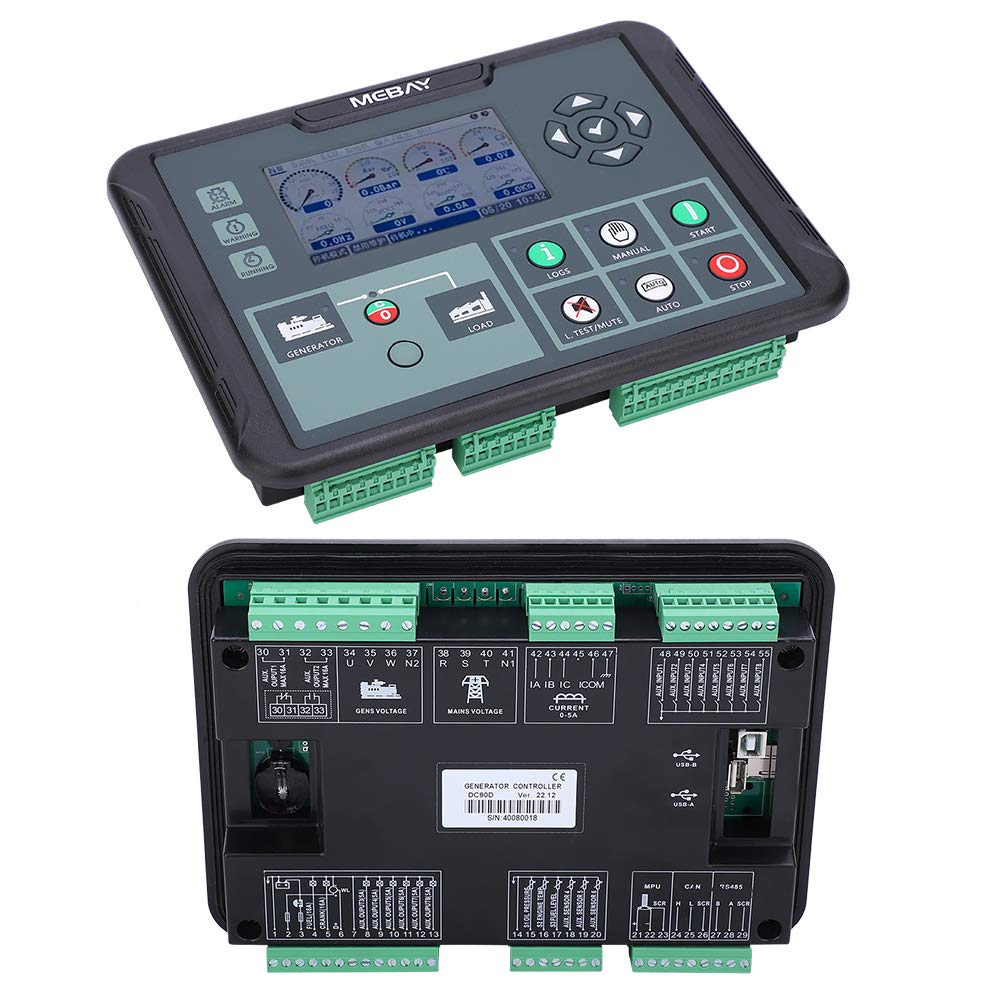 Contrôleur de Groupe électrogène Module de Commande de Groupe électrogène DC90D Série MKII AC80 à 360 V 500 à 4 500 Tr/min avec Protection d'affichage de Mesure de Puissance pour les