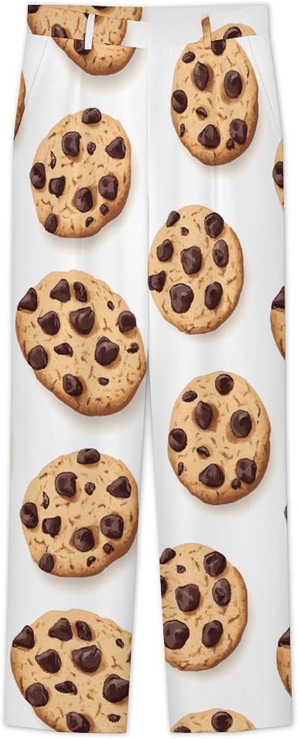 Chocolate Chip 1Cookies Men's Classic Fit Suit Pants Straight Leg Design Printed Trousers