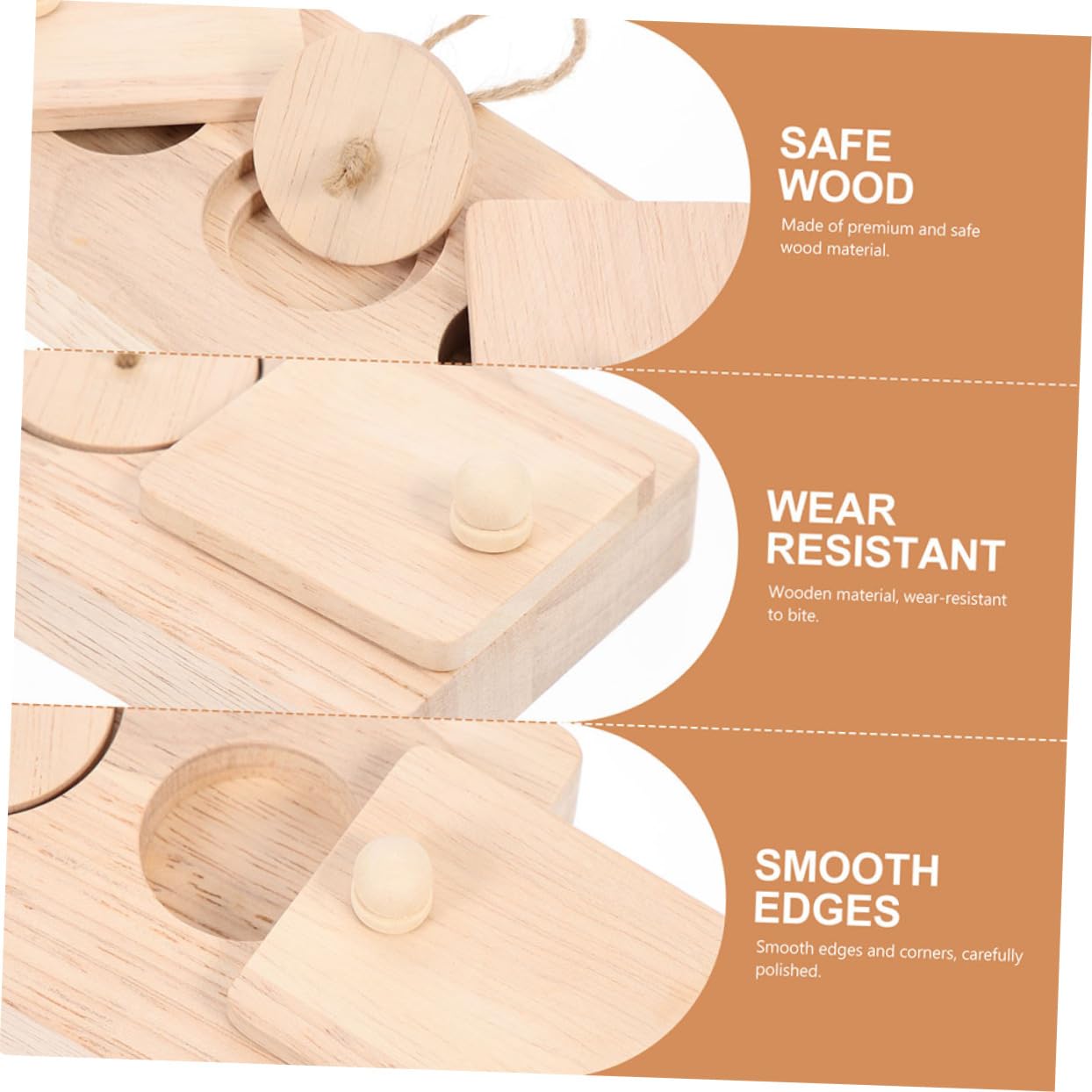 Sosoport Jouet Hamster en Bois pour Explorer et S’Amuser, Lot de 2 Pièces | Cache Friandises, Activité Ludique, pour Hamster, Explorations en Cage, Bois , Réduit L’ennui Stress