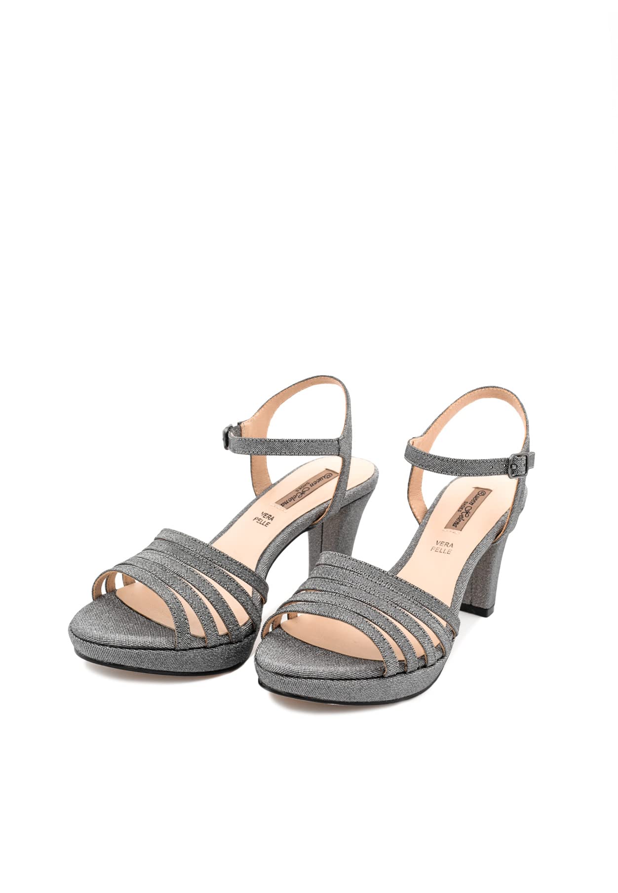 QUEEN HELENA Sandali Casual Eleganti con Tacco Medio e Cinturino alla Caviglia Donna S2805