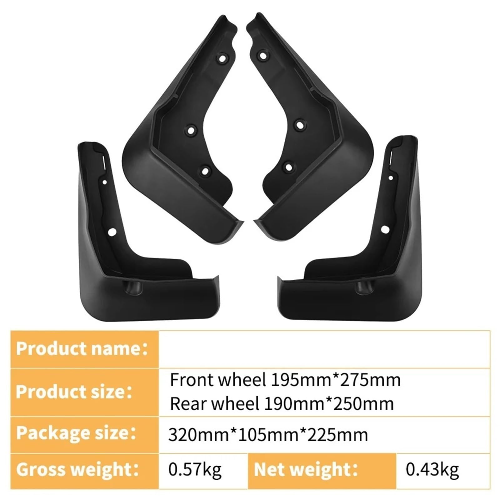 bavettes de voiture Convient pour Chery Fengyun Fulwin A8L 2025 Modification de la peau garde-boue pneu voiture