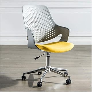 SOAR Sillas de barbero Silla de peluquería Giratorio Silla Giratoria De Formación del Ministerio del Interior Silla con Respaldo Medio con Silla De Trabajo Ergonómica Soporte Lumbar (Color : Yellow)
