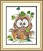 Kit de broderie au point de croix estampillé à faire soi-même, gamme complète de kits de dé marrage pour débutants pré-imprimés –Bébé hibou 24 x 32 cm