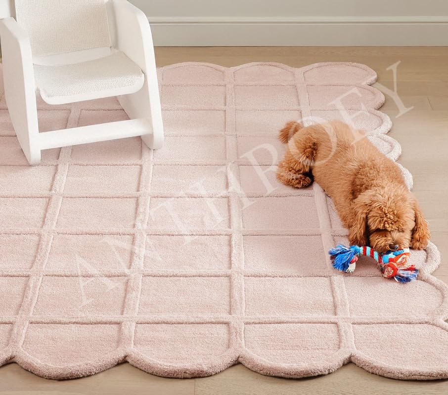 Amazon.com: Anthrofy Selena Scallop Area Rug – 3' x 5' – Handmade