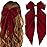ATODEN Red Silky Satin Large Oversized Bowknot Hair Bows 2Pcs Long Tail Barrettes Metal Clips Aesthetic Hair Accessories Christmas Gifts