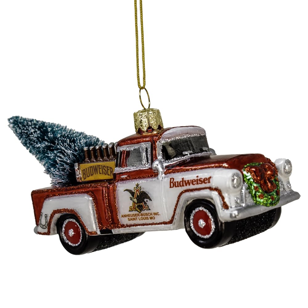 Adorno Budweiser de Navidad Kurt Adler camión rojo para decorar el árbol en las cenas familiares