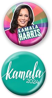Kamala Harris Pop Art Buttons 2024-2 Modern Campaign Pins - for President 2-1/4 Inch Designs 7254