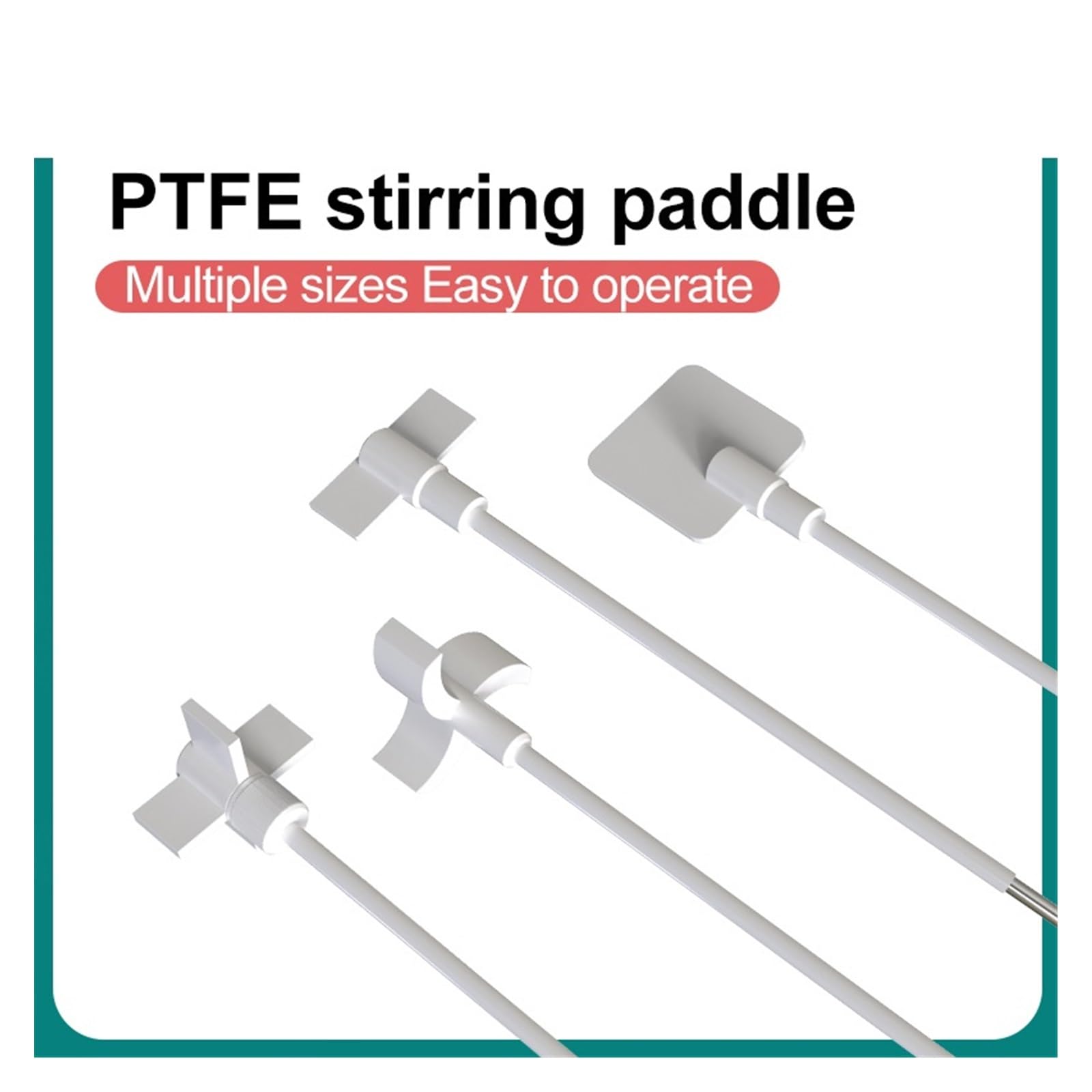 PTFE 350 mm Rührstab Rührblatt Rührpaddel Laborbedarf for Overhead-Rührmischer Stabiler Betrieb über lange Zeit(D)
