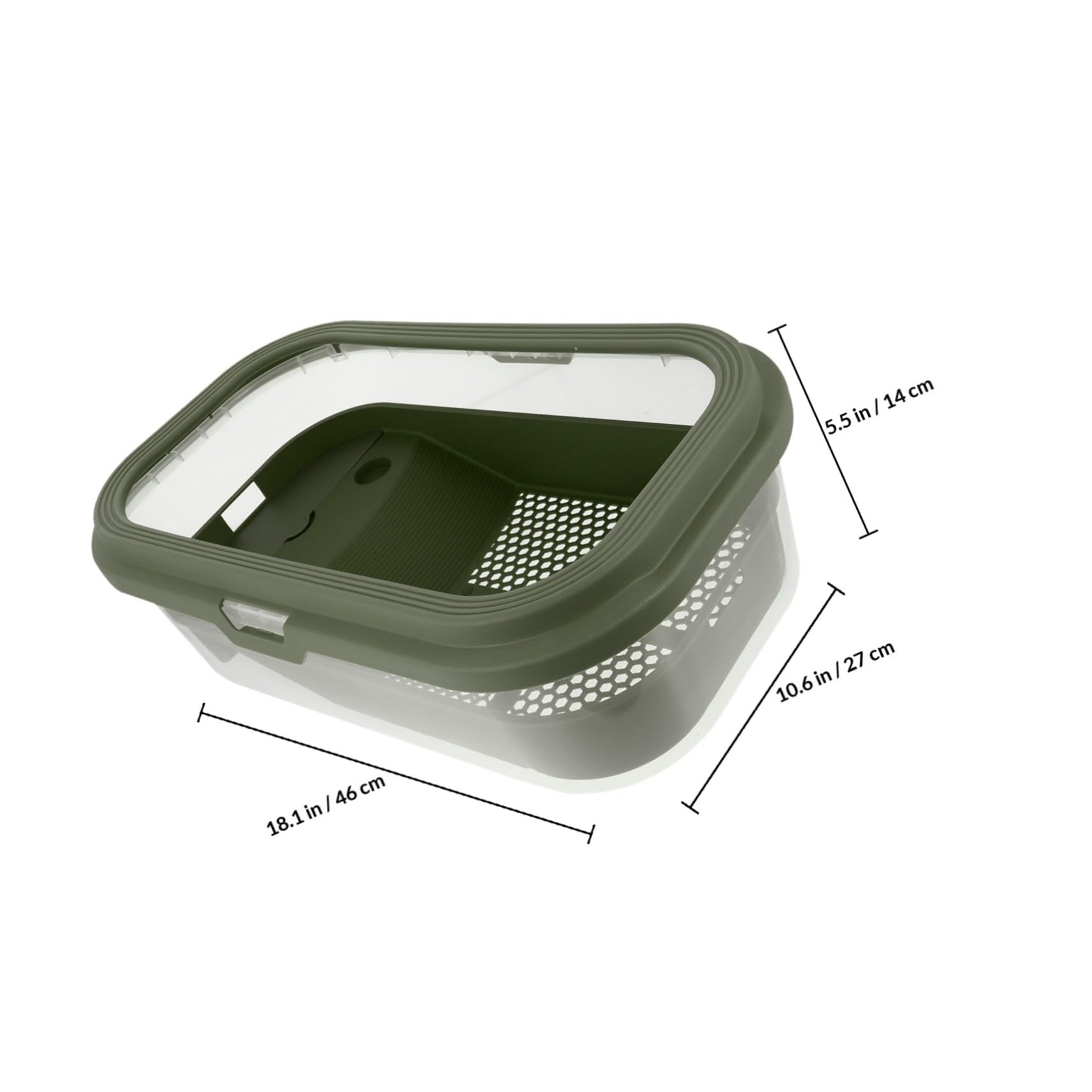 Aquarium pour Tortue en Plastique Vert avec Terrasse et Rampe | Boîte D’élevage, Dispositif de Changement D’eau, Nettoyage Facile, Adapté au Lézard la Tortue