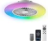 Smart LED Ceiling Light with Fan,RGB Ceiling Fan Lights, Stepless Dimming Light, 60CM Modern Fan Lighting,Ceiling Fan with RGB Light for Living Room, Dining Room, Bedroom