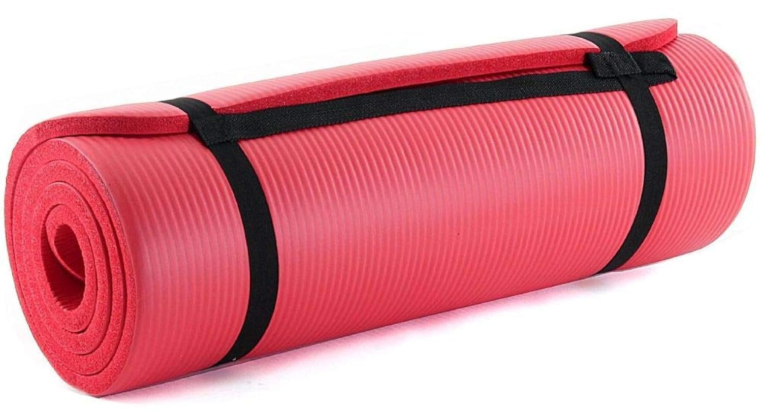 ProSource Premium 1/2-Inch Extra Thick 71-Inch Long High Density Exercise Yoga Mat with Comfort Foam and Carrying Case