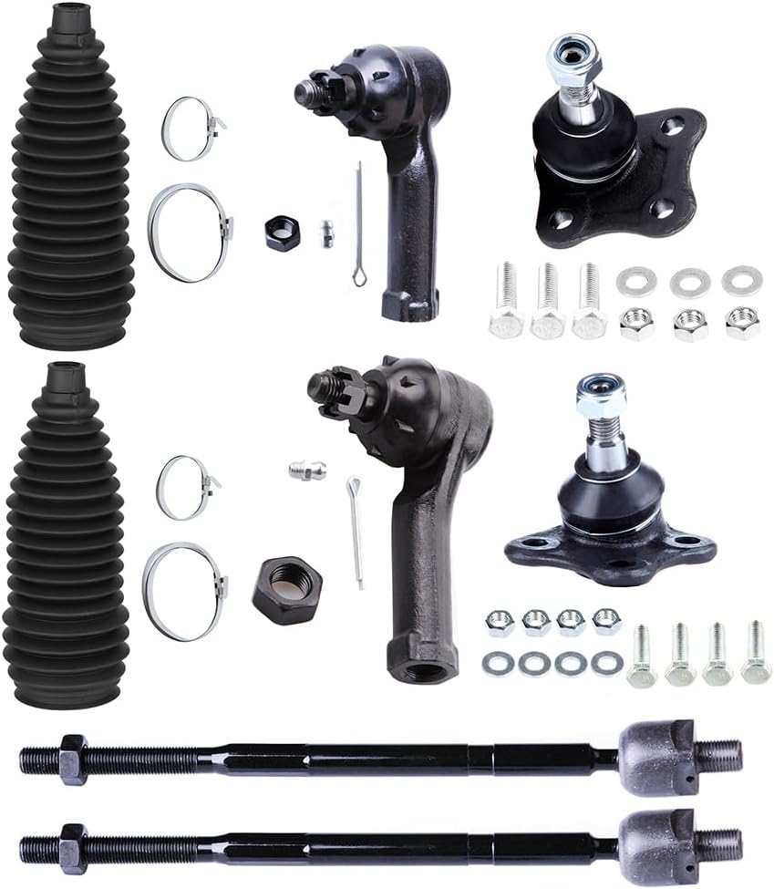 Front Inner Outer Tie Rod End w/Steering Boot fit 1999-2006 for Volkswagen for Jetta for VW for Golf for Golf City for Type-1, Suspension Kit with Lower Ball Joint - 8pc Set