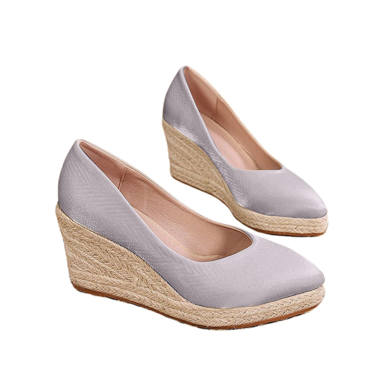 Genérico Alpargatas Mujer Cuña Primavera Verano Anchas Mujer Cuña Plataforma Calzado Esparto Sandalias de Tacón Elegantes Vestir Sandals Alpargatas Valencianas Fiesta Verbenas