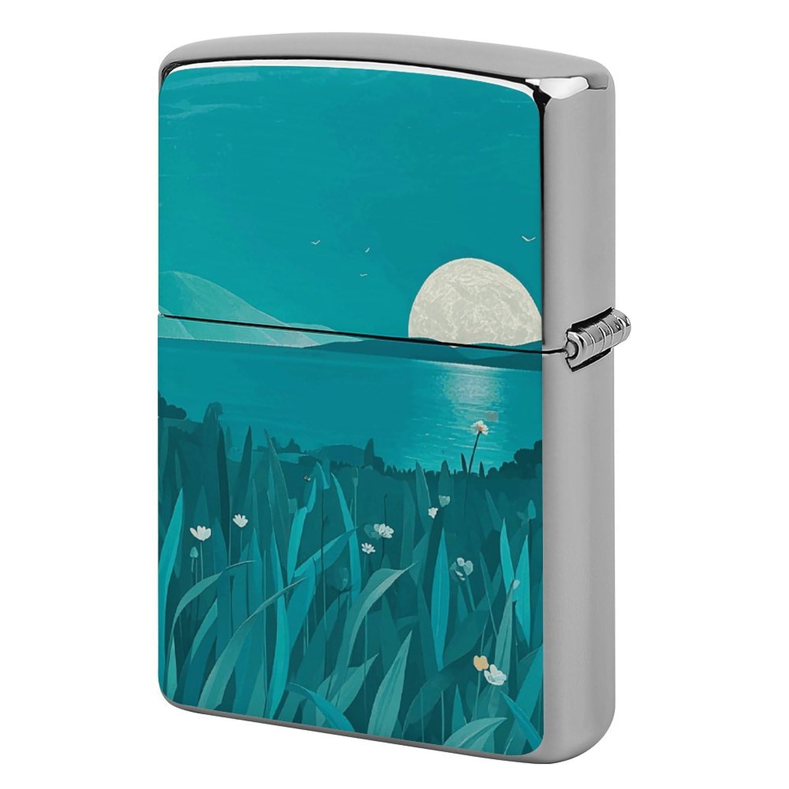 Teal Blue Lighter Case for Men, Personalized Lighter Cover for Valentine's Day Gifts, Flip-Top Lighters Shell for Outdoor, Portable Lighters Protective Sleeve