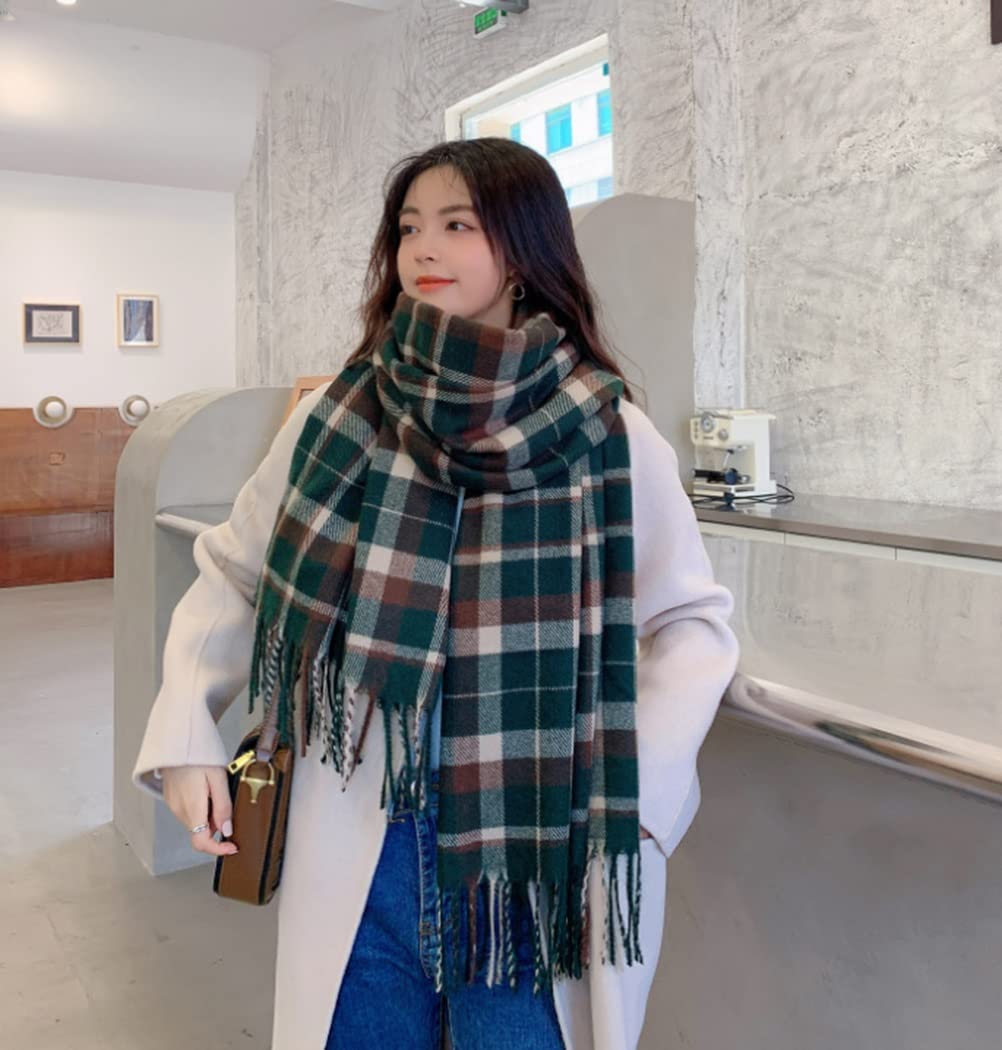 Foulard châle femme SHISHI avec écharpe à carreaux et grand foulard d'hiver doux coloris G