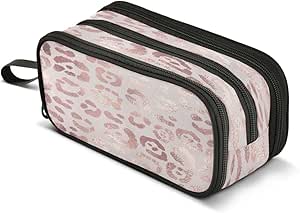 Pencil Case Cute Leopard Print Leather Pencil Pouch Big Capacity Pencil Pen Case Cosmetic Bag School Supplies - View #11