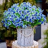 AXYLEX Artificial Plants Fake Flowers Outdoor - 16 Bundles Faux Outside Greenery Boxwood No Fade UV