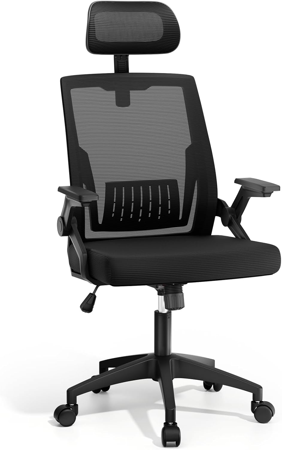 Athena Collection Mesh Back Ergonomic Office Chair with Headrest, 1 Pack | High-Back Support, Comfortable Thickness Seat, Flip-Up Armrest, 90°-135° Reclining Tilt Lock, Desk Chair for Man Woman