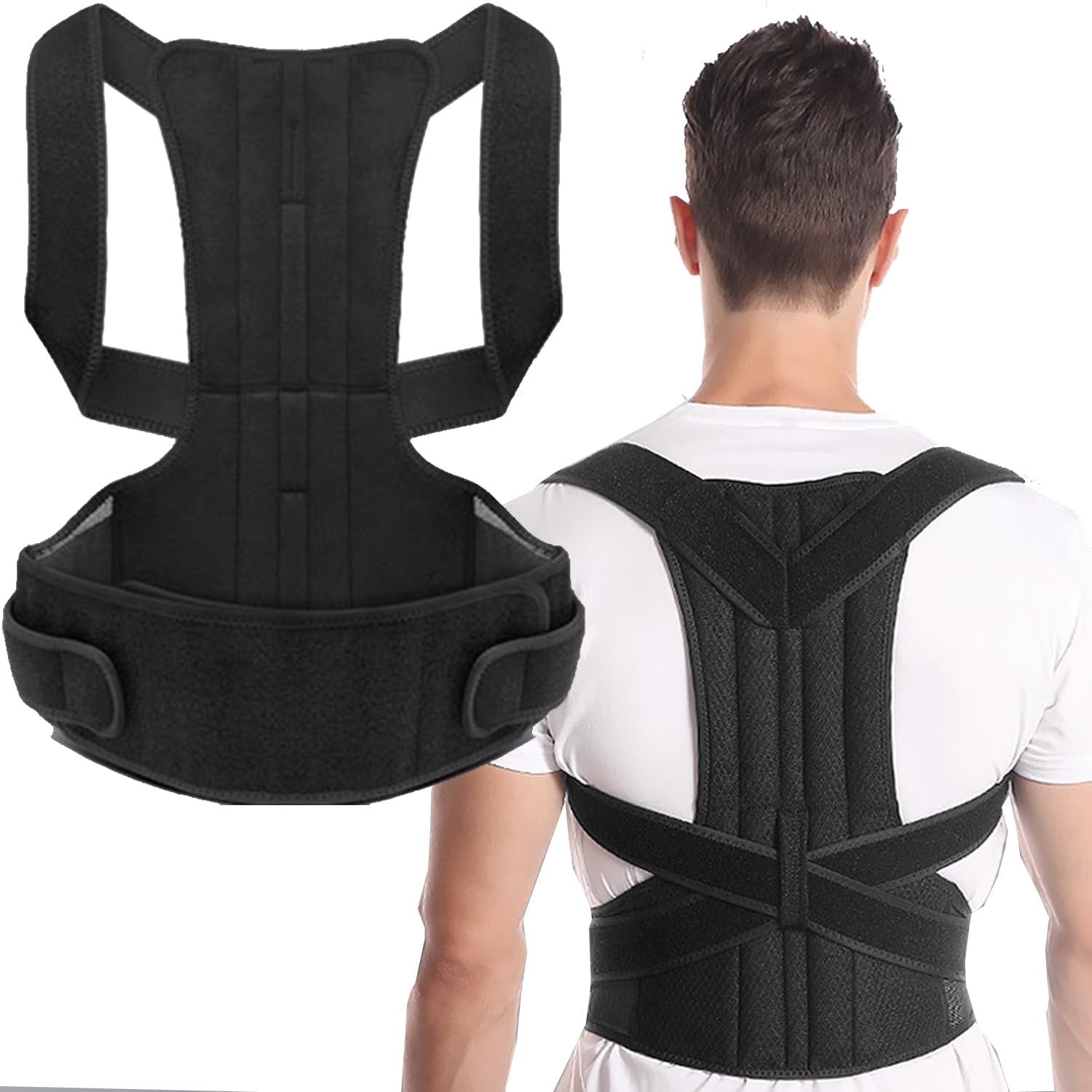 Correcteur de posture du dos réglable grande taille XS à 5XL pour redresser la silhouette