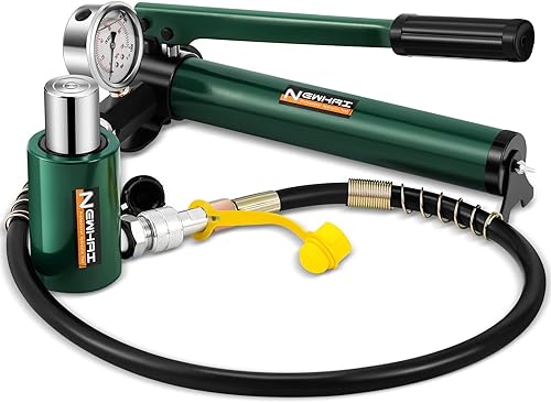 Newhai 20 toneladas 2 "Hidráulica Ram Jack+cp-180 Bomba de mano con manómetro Hidráulico Porta Power Kit de 20 toneladas Cilindro corto de perfil