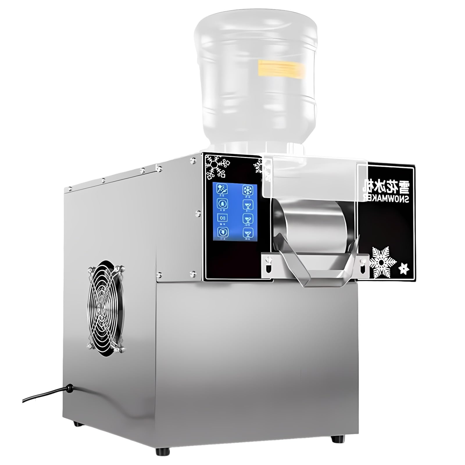 Máquina Bingsu Automática, Fabricador de Hielo en Escamas | Enfriamiento Veloz, Trituradora Eléctrica HoReCa 360W/750W , Panel Digital , Textura Fina Suave(360W)