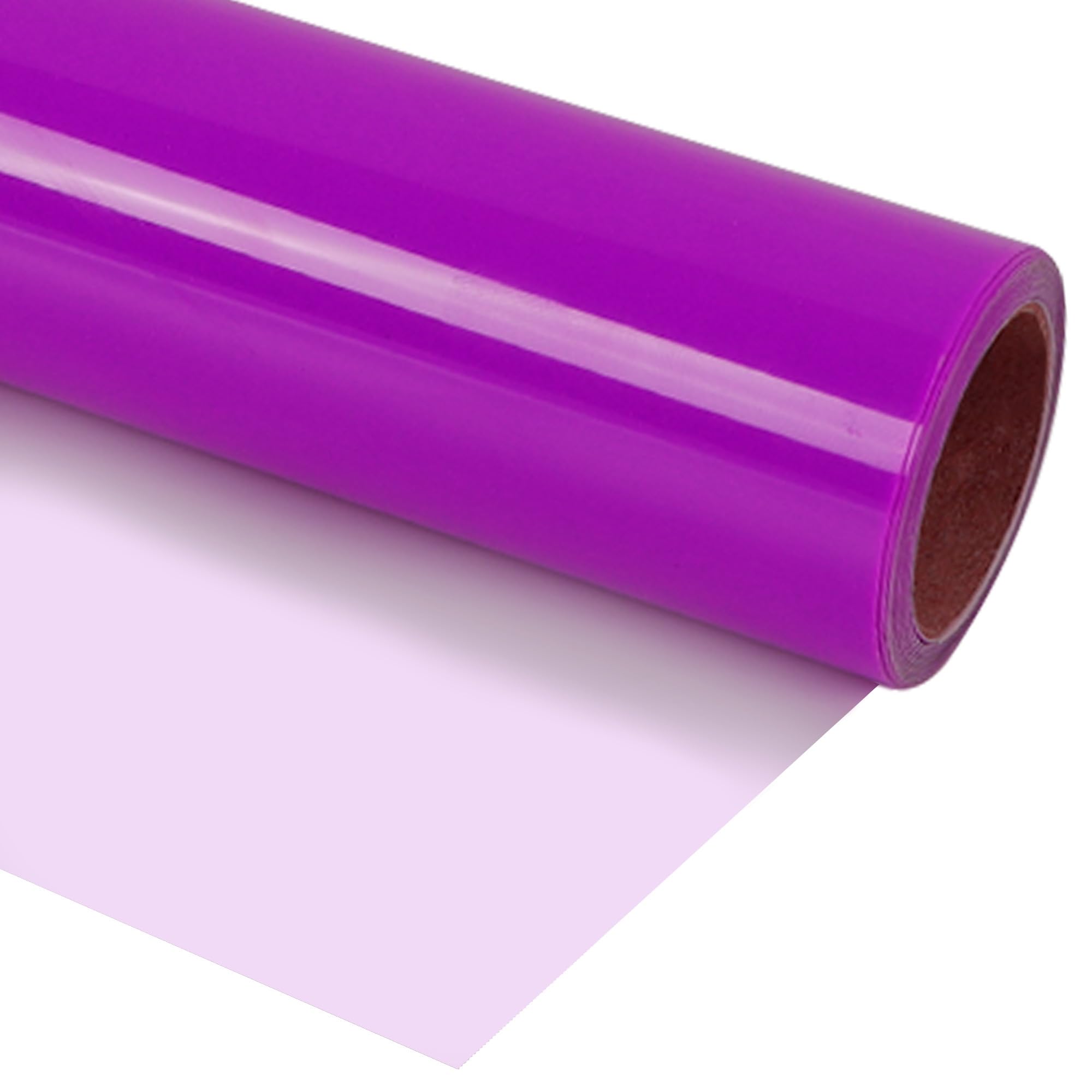 guangyintong Fluorescent Heat Transfer Vinyl Neon Purple HTV Rolls, 12" x 12ft Stretchy Soft PU Iron on Vinyl for T-Shirts, HTV Vinyl for All Cutter