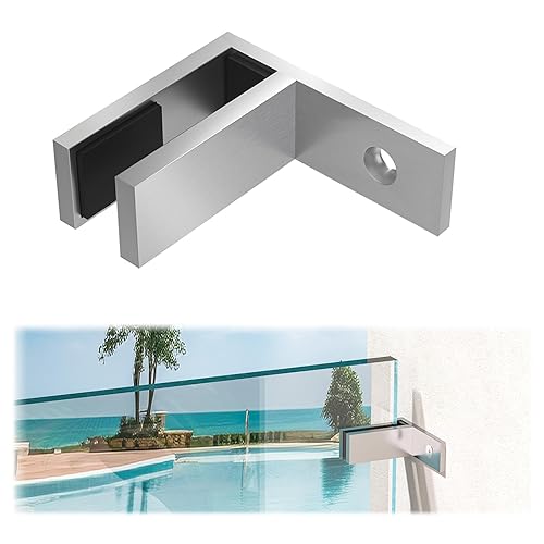 Barandilla de grado marino de pared a vidrio, soporte de acero inoxidable 316 para vidrio, soporte de clip de vidrio con acabado satinado para valla