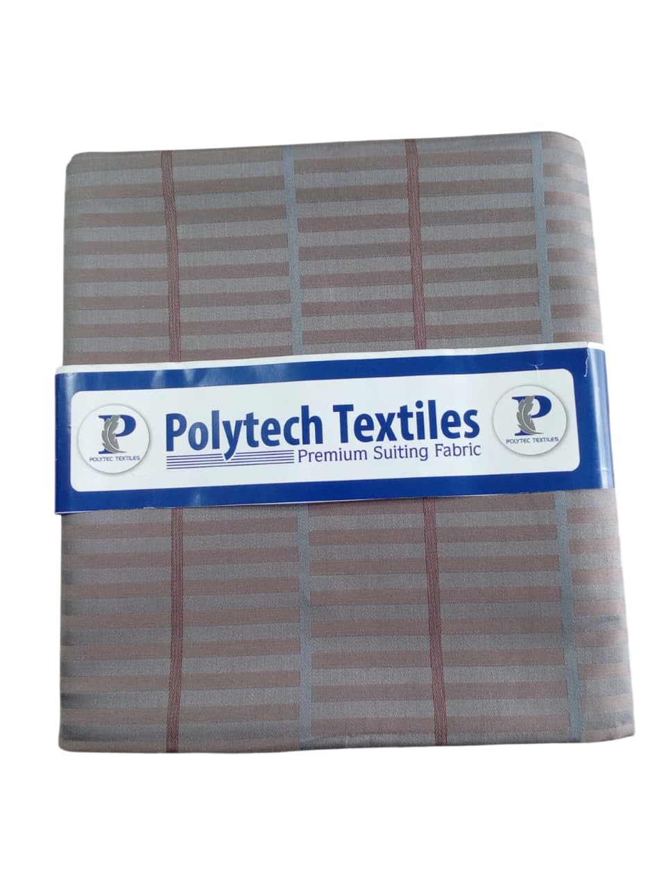 310-Polytech Textiles Pure Cotton Shirting Fabric, Grey with Brown Satin Horizontal Lines, Unstitched, 1.6 Meters, Casual Style-image-44