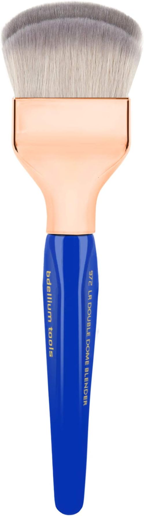 Bdellium Tools Professional Makeup Brush - Golden Triangle 972 Large Rounded Double Dome Blender - With All Vegan and Soft Synthetic Fibers, For Foundation Application & Blending (Blue, 1pc)