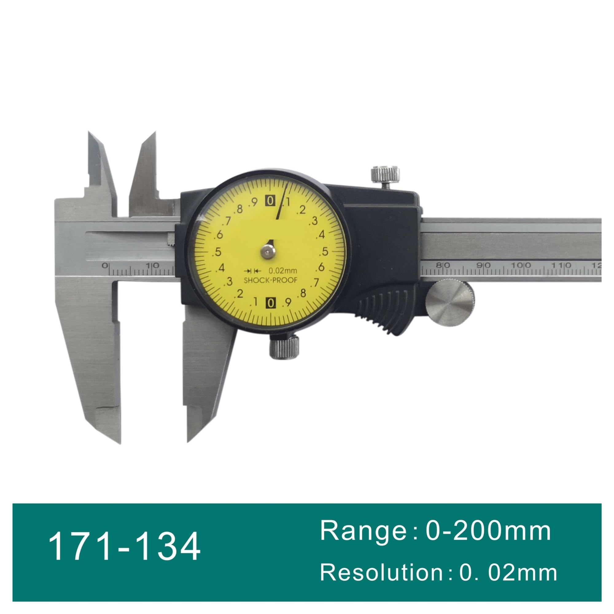 Calibre Vernier con Esfera 0-150 mm 200 mm 300 mm Acero Inoxidable Calidad Industrial 0,02 mm(171-134 200x0.02mm)