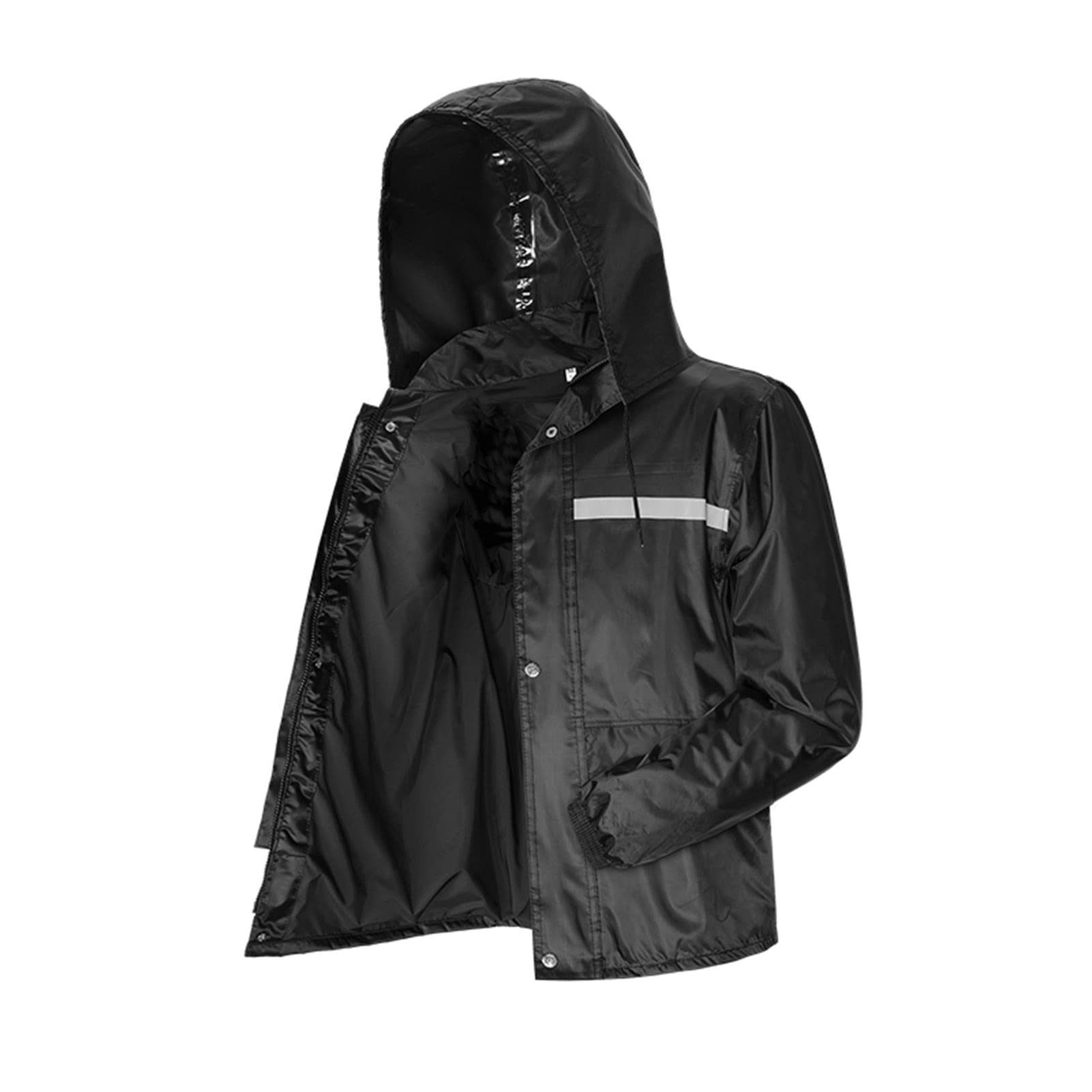 CL-ZZZ Erwachsenen Regenanzug (Jacke & Hosenanzug) Wasserdichter Herren Regenanzug Winddichter Regenmantel mit Kapuze für Outdoor Arbeit Wandern Reisen, Navy - L/XL/XXL/3XL/4XL/5XL