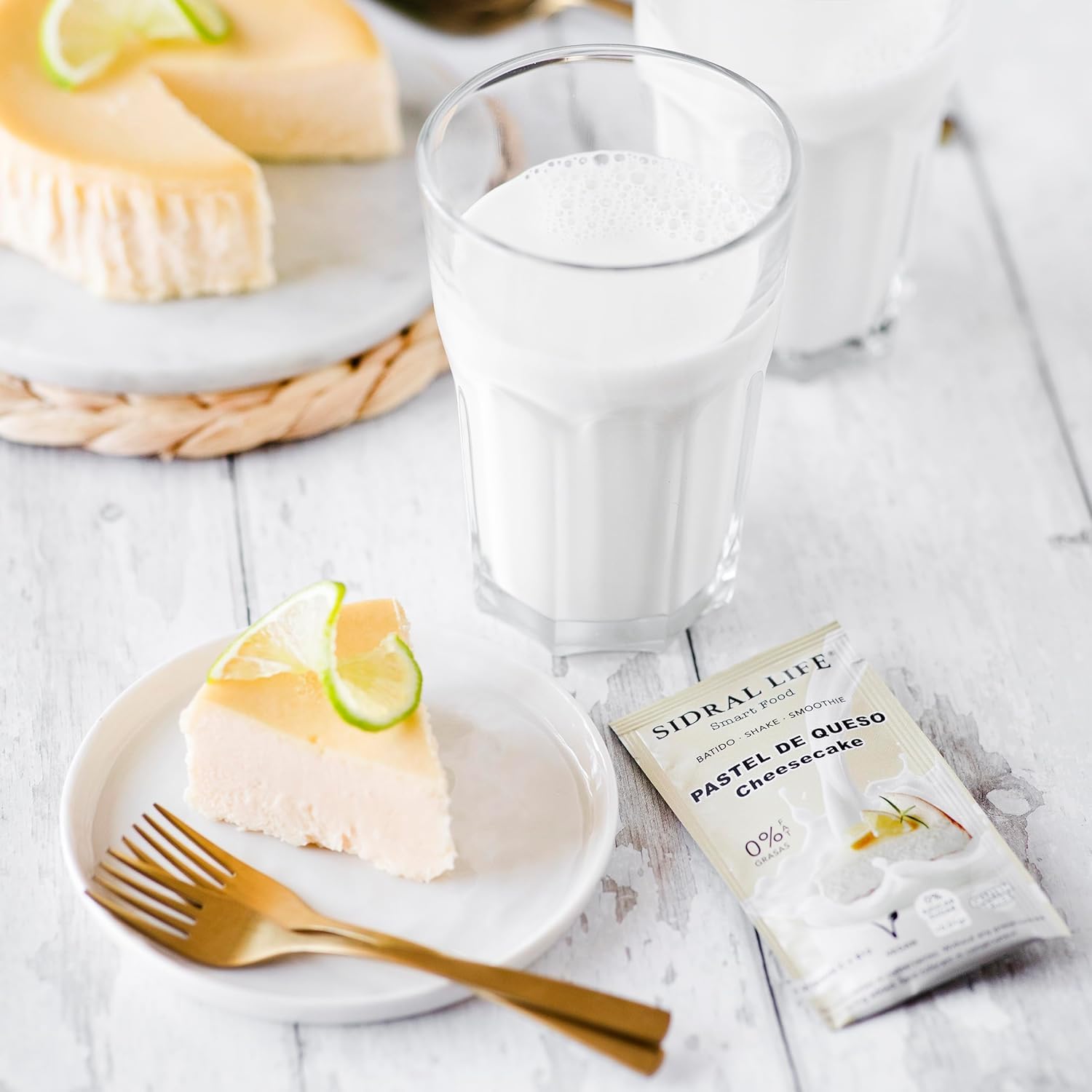 SIDRAL LIFE Saborizantes sin azúcar para leche batidos postres Instantáneas en Polvo con Vitamina C y B12 15 Sobres Mix