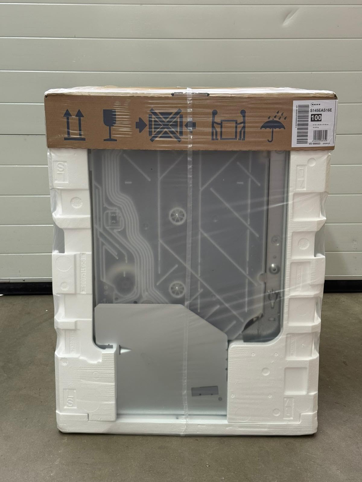 Neff S145EAS16E, N 50, inteligentna zmywarka do naczyń, częściowo zintegrowana 60 cm, zmywarka, wyprodukowano w Niemczech, kosz na sztućce, bardzo cichy, otwarty, intensywne czyszczenie w temperaturze