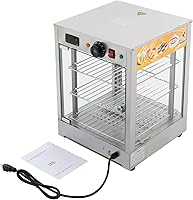 Vista 7 de 3-Tier Pizza Warmer, Electric Commercial Food Warmer with Lighting Removable Shelves Counter Top Warmer for Food Warming Cabinet for Bakery Coffee