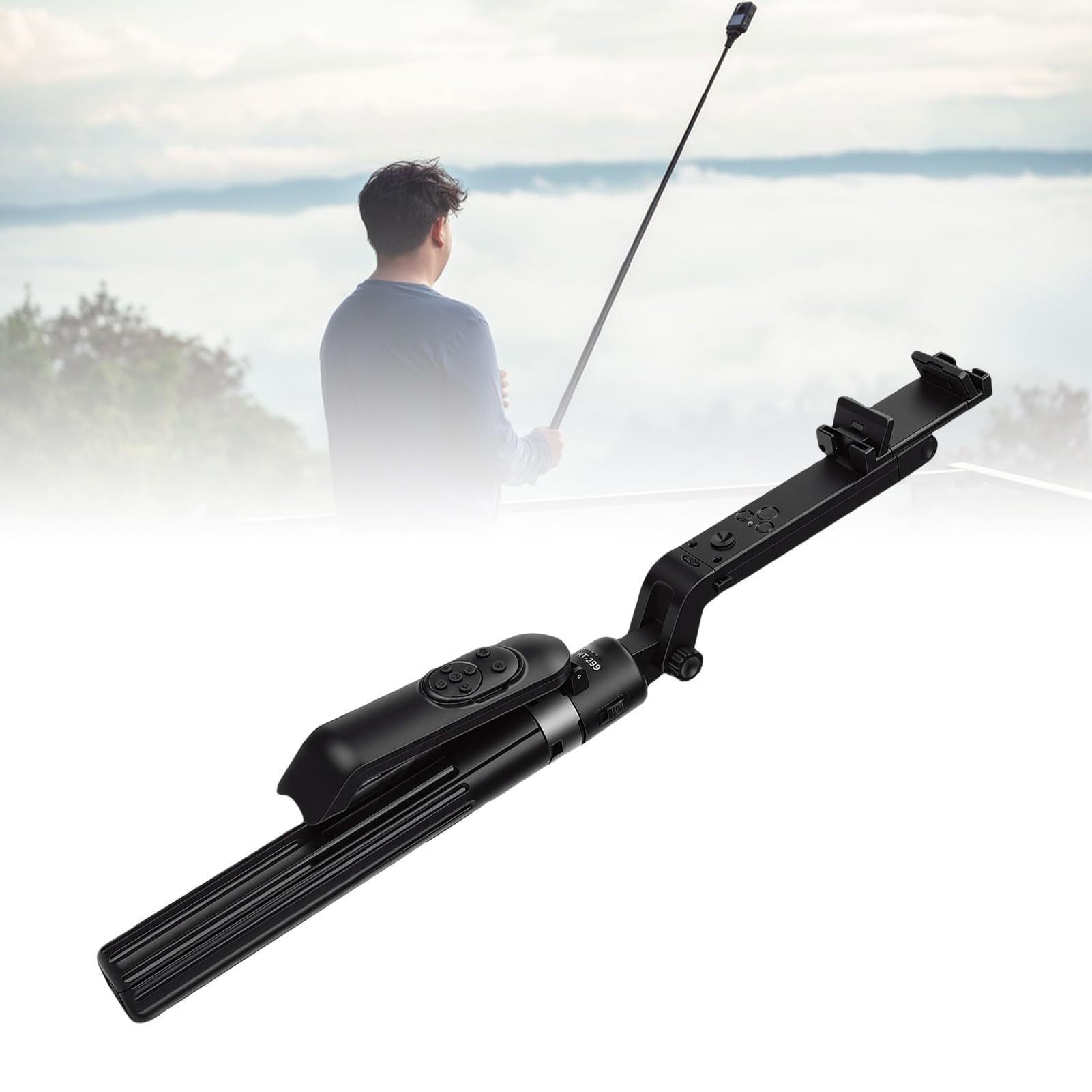Generic Treppiede con Tracciamento Automatico del Viso, Stabile, Anti-shake, Allungabile, per Selfie, per gli Appassionati di Fotografia, in Lega di Alluminio ABS, per Varie Scene
