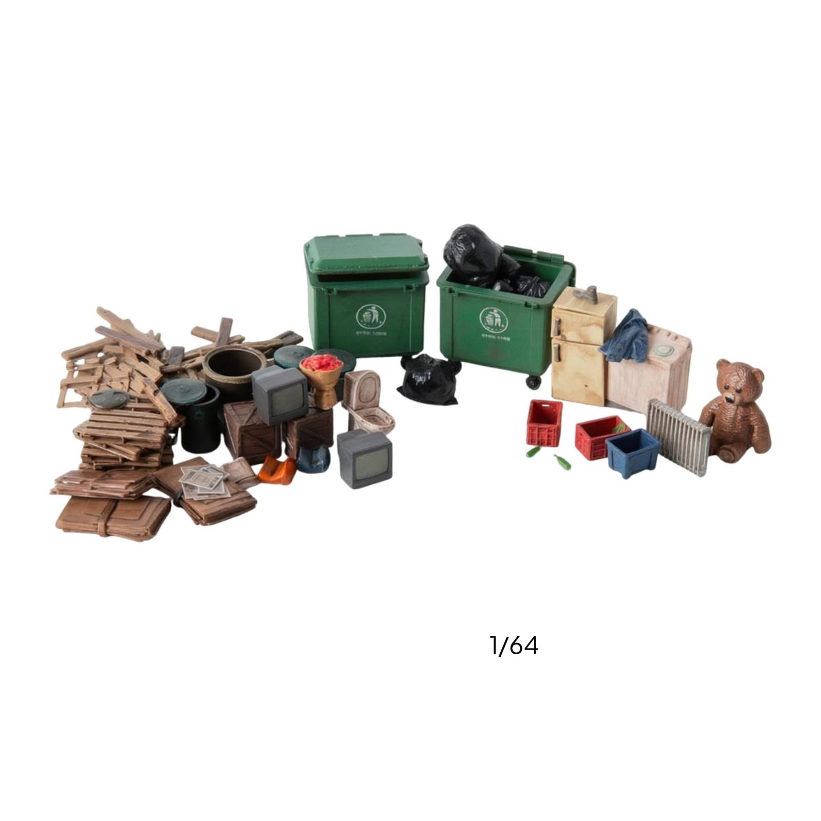 predolo Miniature City Scene Modello Cittadino Diorama Pulizia Stradale Scena Rifiuti Accessorio Micro Paesaggio in Resina Realistica per Angoli Trascurati