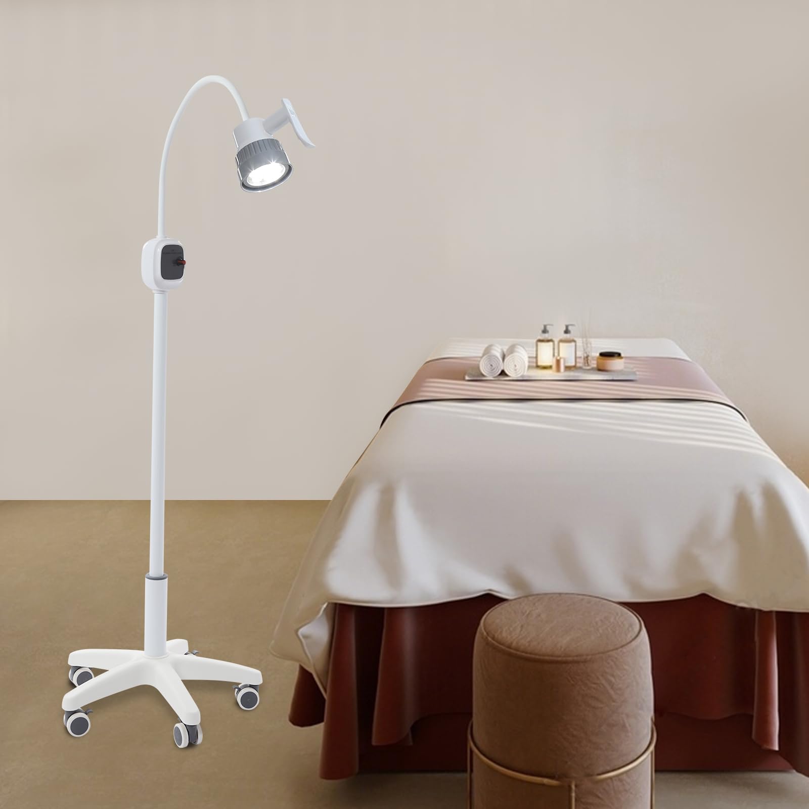 Lampada chirurgica a LED, dimmerabile, portatile, medica, a luce fredda a 360°, flessibile e regolabile in altezza, per ginecologia, ambulanza