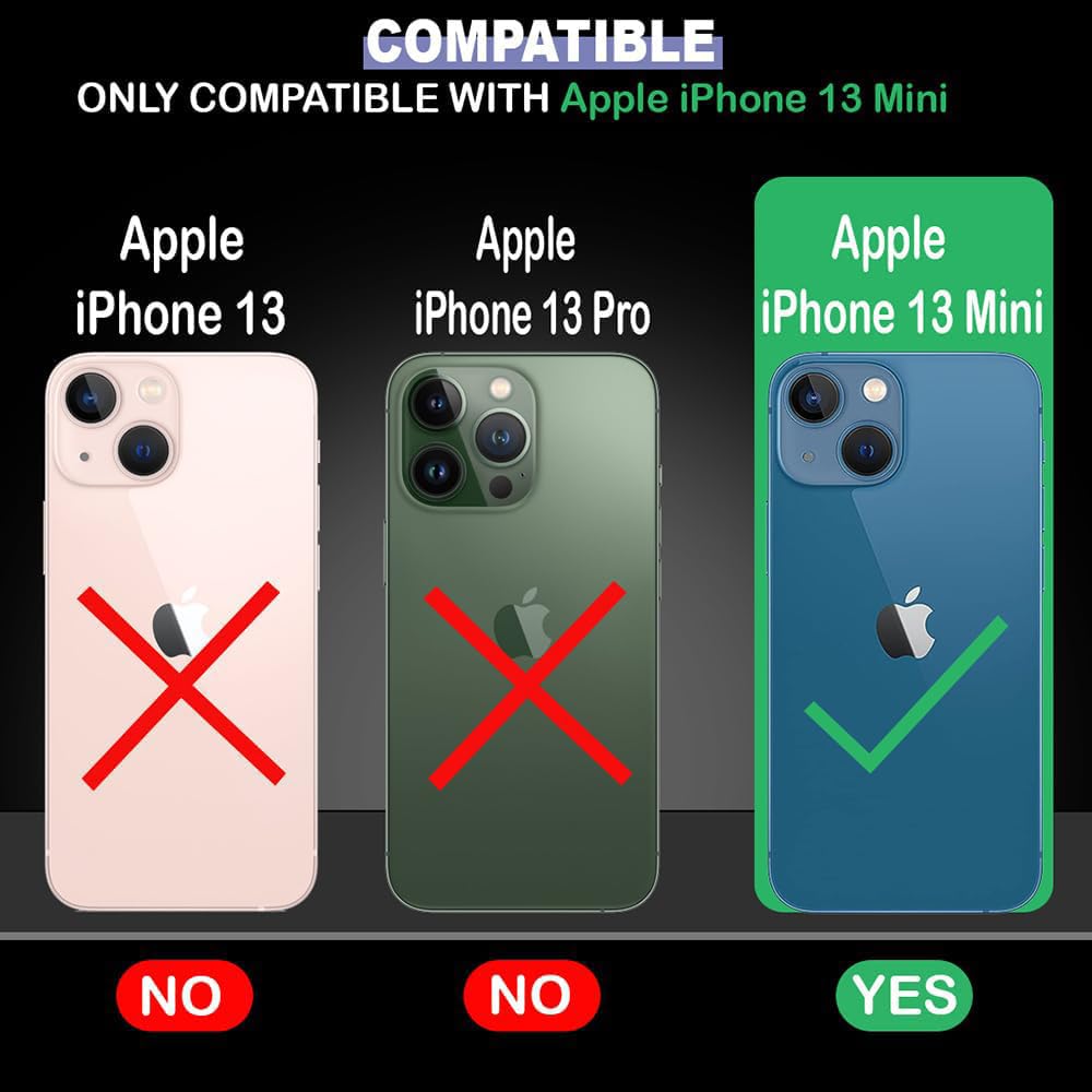 Amazon Brand-Solimo Flip Leather Mobile Cover (Soft & Flexible Back case) for Apple iPhone 13 Mini (CamelBlue) 1