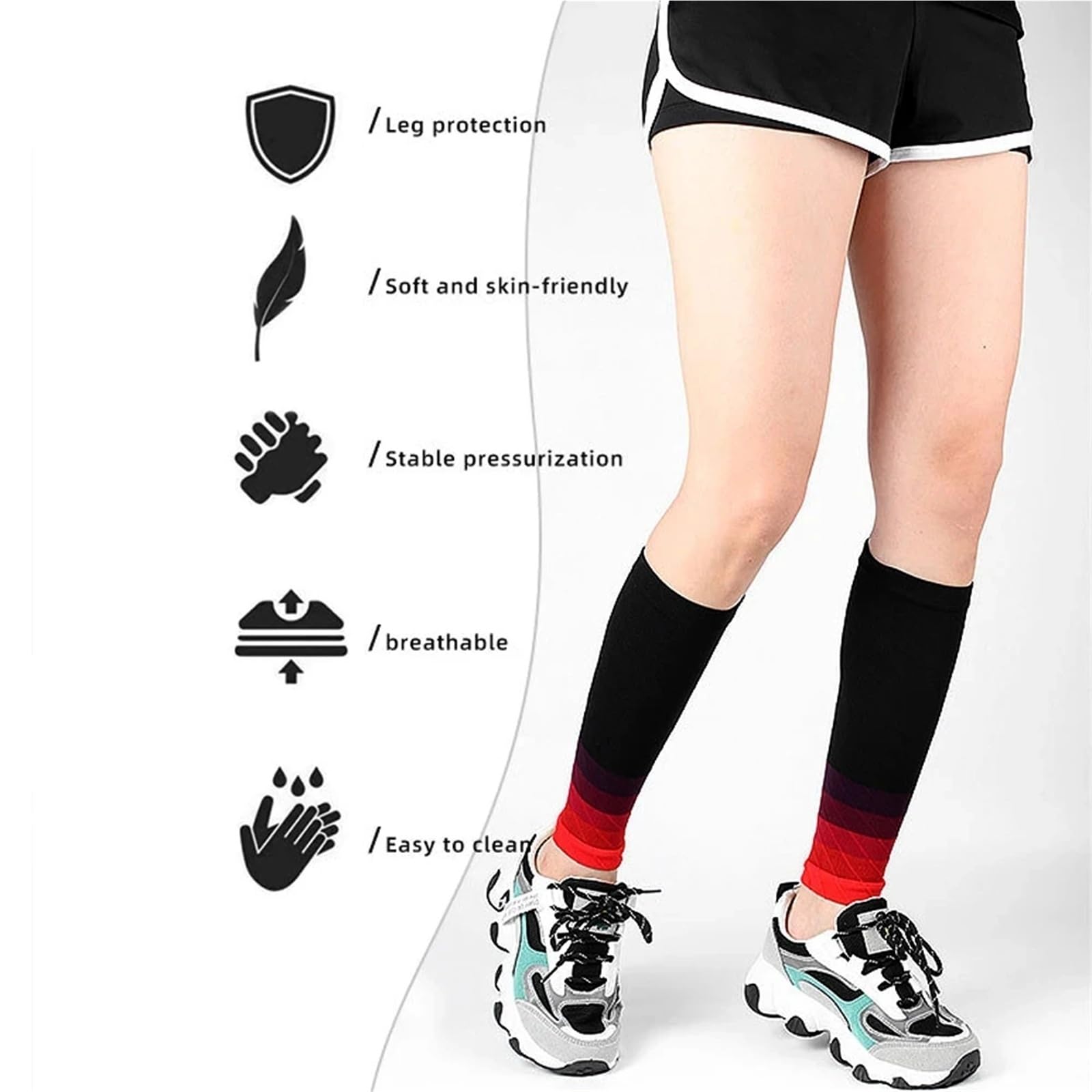Rodillera Compresion 1 par de mangas compresión for pantorrillas for hombres y mujeres que corren, calcetines sin pies 20-30 mmHg for deportes al aire libre maratones