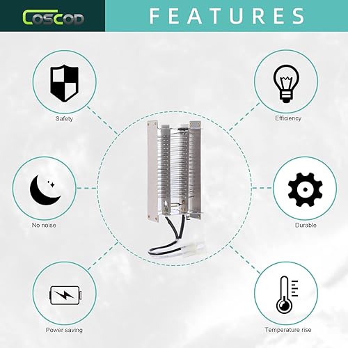 Vista 2 de Elemento de repuesto original para ventilador de baño, elemento calentador COSCOD para Nutone QTXN 110HL/100HL/Broan 100HL, etc.