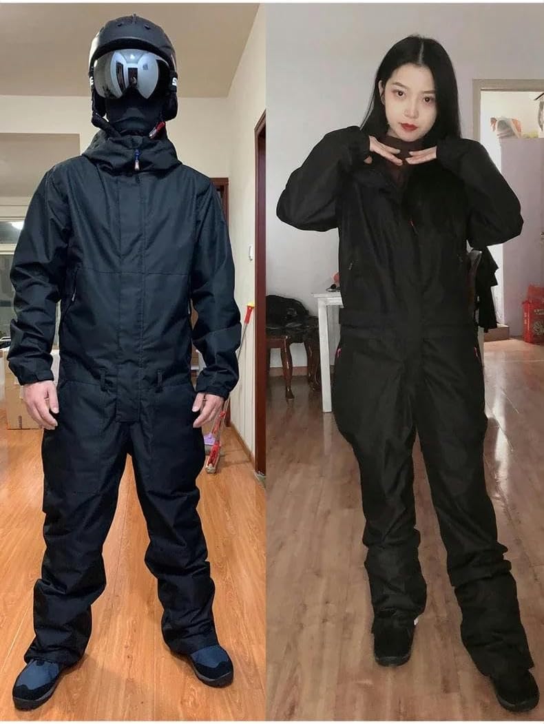 Men and women Sport Fleece One Piece Snowsuit Hooded Ski Jumpsuit Winter Mountain Overall Man Snowboard Clothes