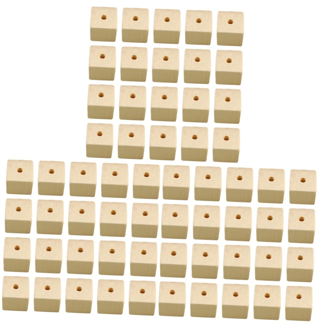 Cuentas cuadradas de madera de 12 mm que facilitan el enfilado en manualidades