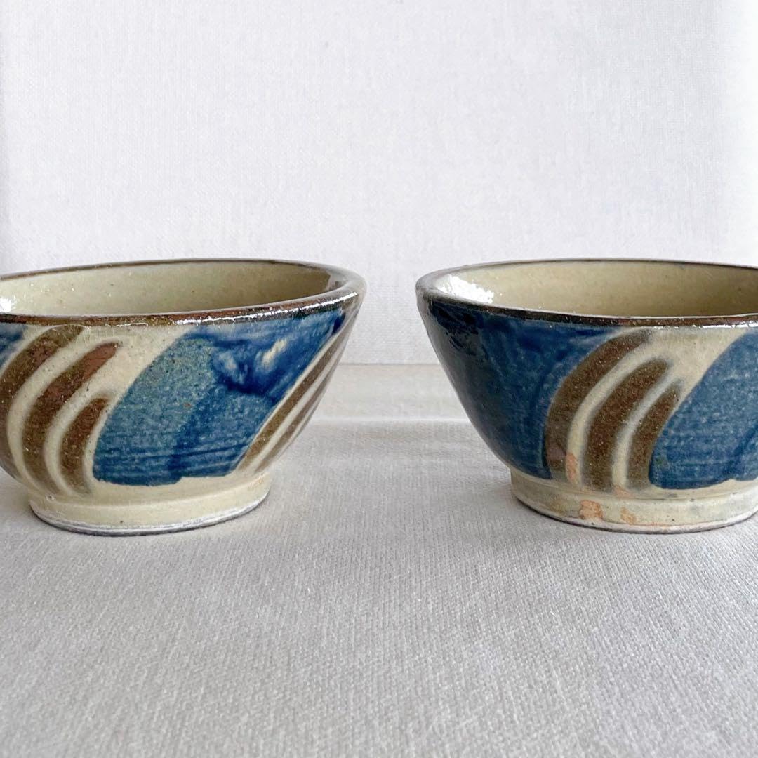 Kitakiln Miyagi Koubou Deep Bowl, 4.2 inches (4 cm), 2 Pieces